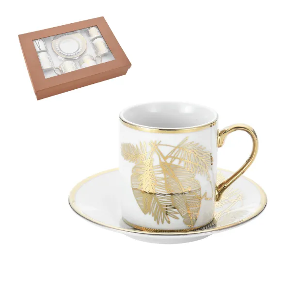 AC Porcelain Coffee Cup and Saucer 6+6 100ml 3.5oz