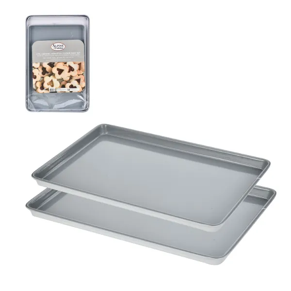 AC 17in and 19in Northern Gray Cookie Sheet 2pc Set 0.6mm Gray Nonstick coating