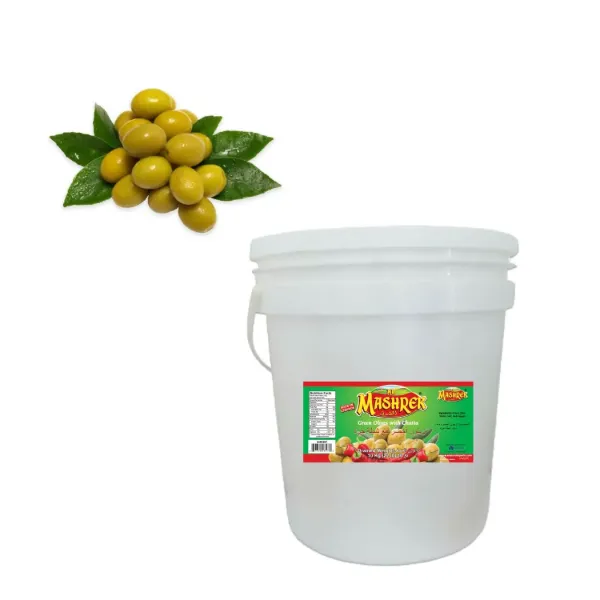 Al Mashrek Green Olives with Chatta 10kg 22lbs