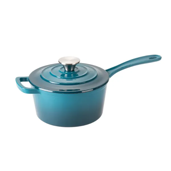 HB Sauce Pan Cast Iron 2Qt Enamel Coating, with SS Knob, Navy