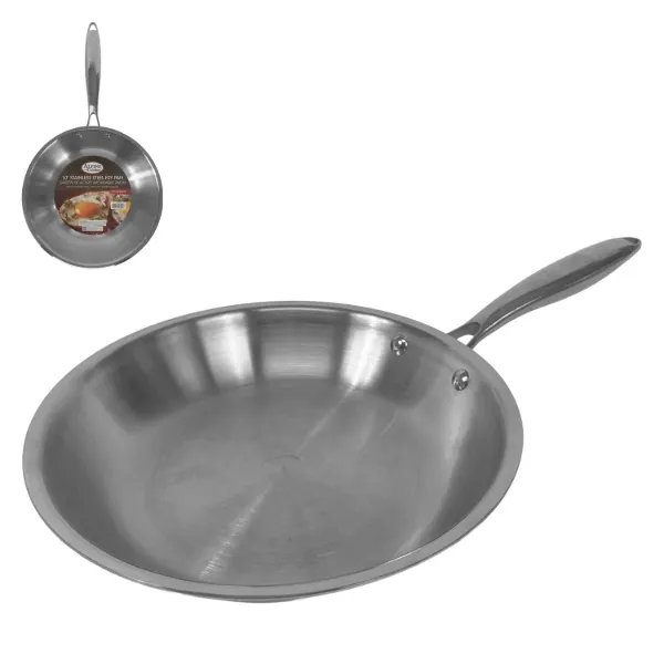 AC SS Triply Fry Pan 10in