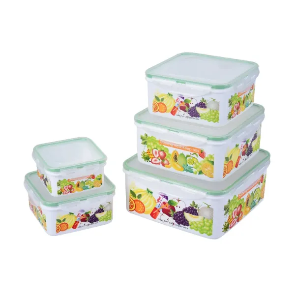 AC "Food container 5pc set, square"