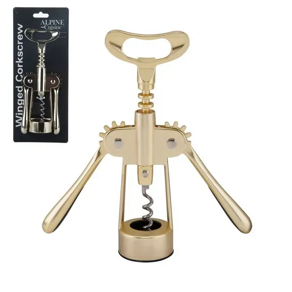 Heavy Duty Corkscrew Zinc Alloy 7in with Gold colored