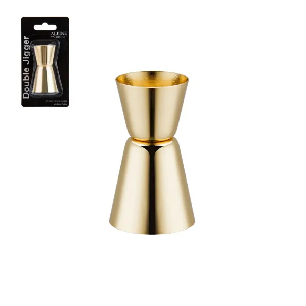 Double Jigger SS 0.5, 1 OZ with Gold colored