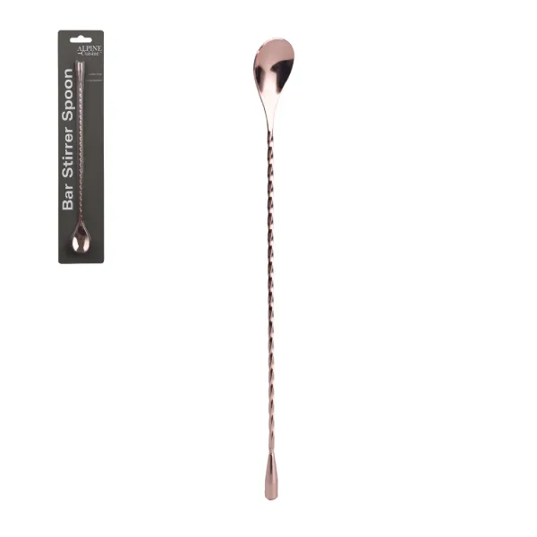 Bar Stirrer Spoon SS 12in with Rose Gold colored